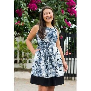 Global Mamas Black and White Iceberg Batik Women's Dress